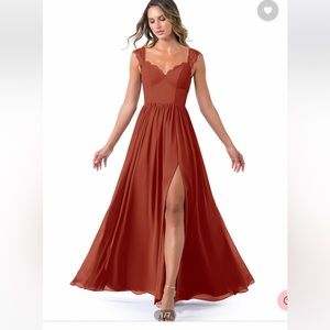 Azazie, in Rust color. Picture from their website of the exact dress. Worn once